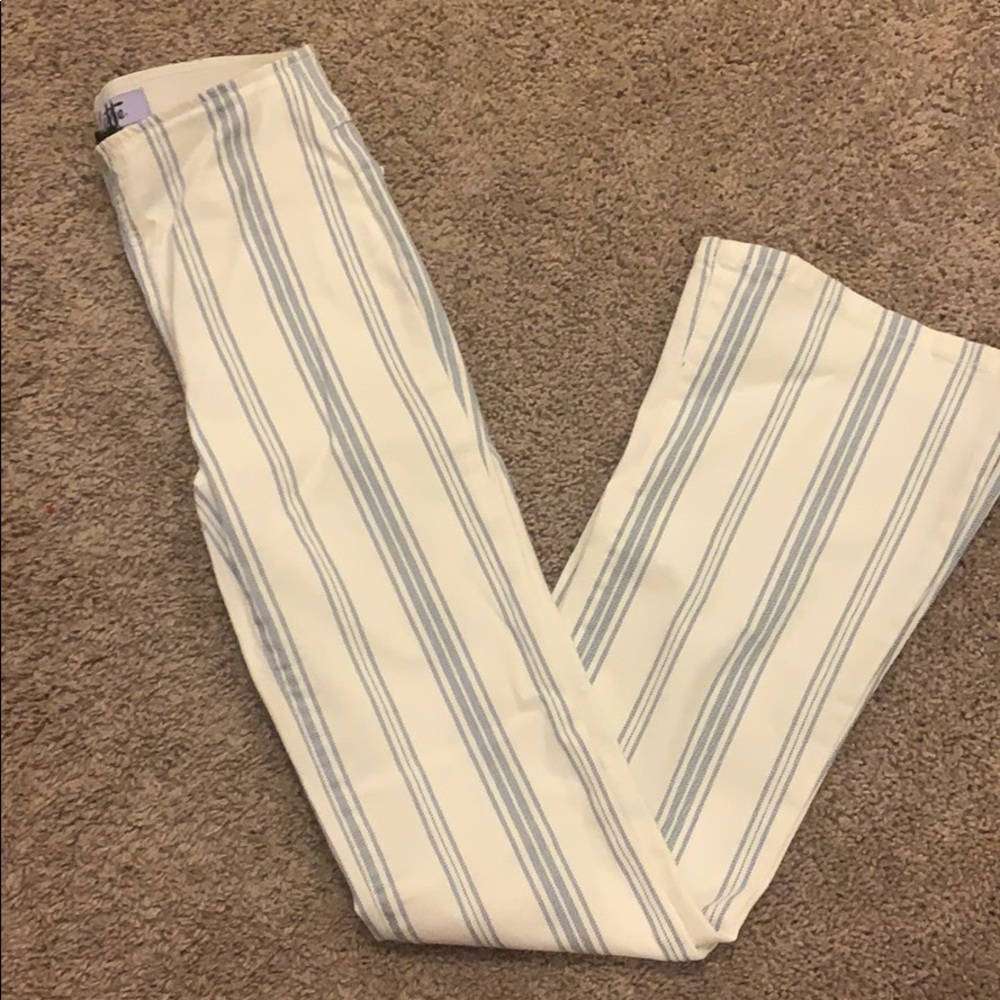 Bell bottom striped jeans